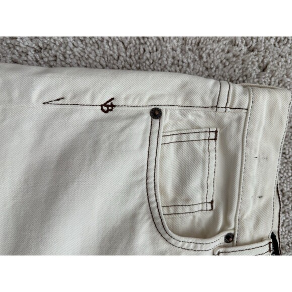 Veronica Beard Blake Classic Straight High Rise Buttonfly‎ Denim Jeans Ecru 27/4 - Picture 4 of 11